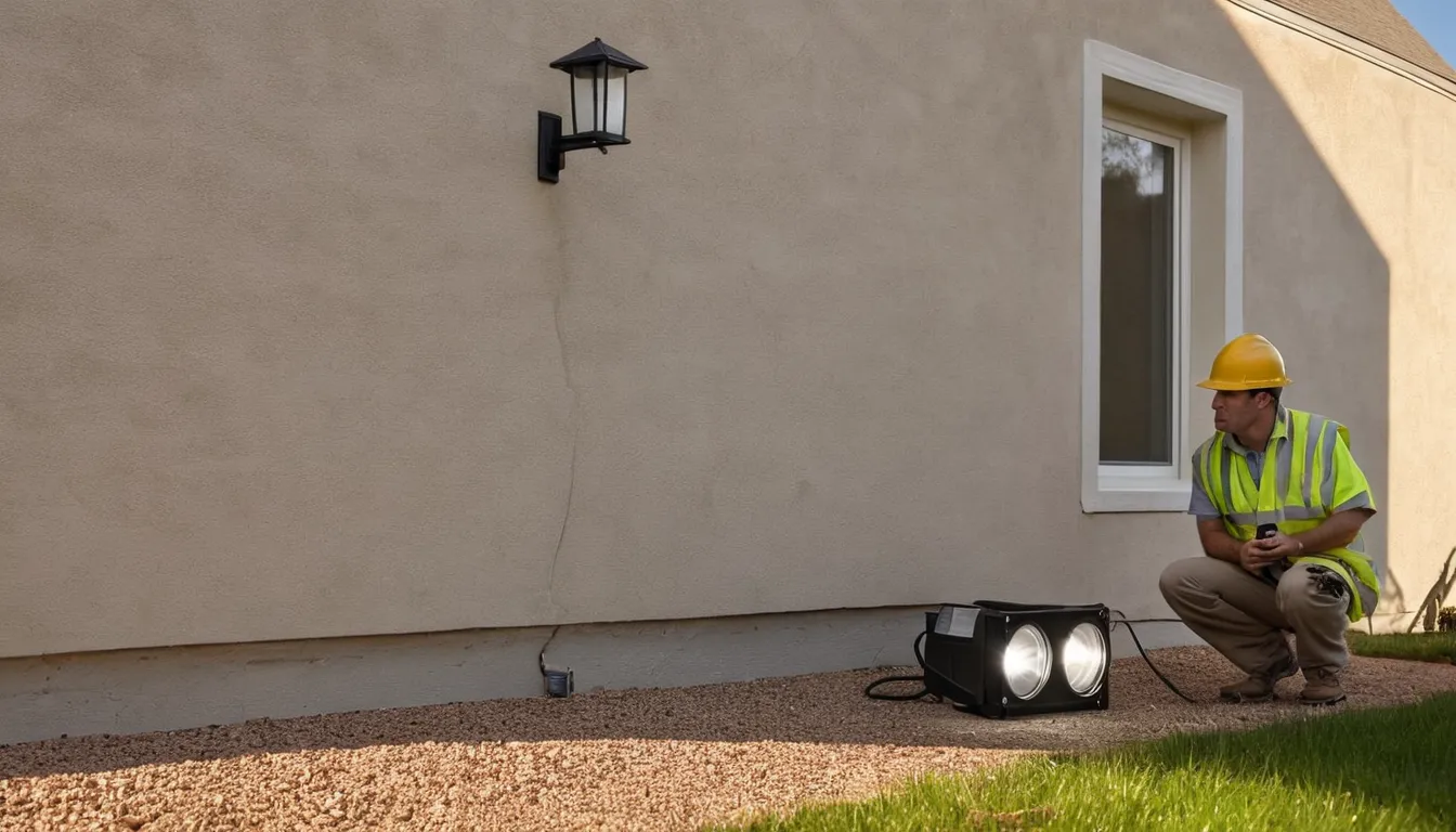 Provider inspecting a home foundation vent in the San Diego area
